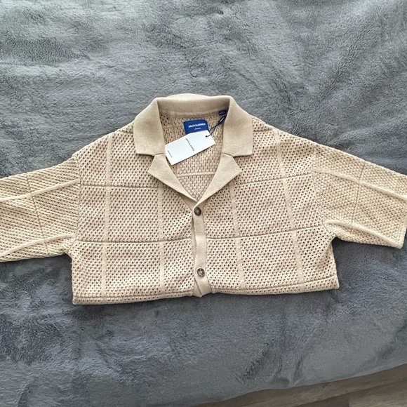 SOLD on Depop- Jack & Jones Originals short sleeve open knit sweater - Picture 5 of 5